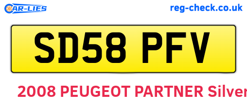 SD58PFV are the vehicle registration plates.