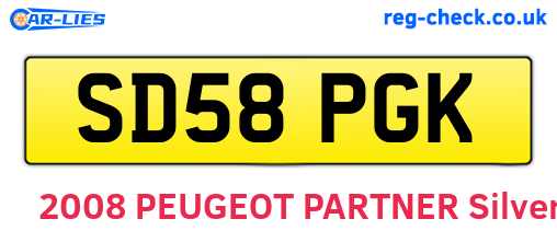SD58PGK are the vehicle registration plates.