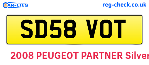SD58VOT are the vehicle registration plates.