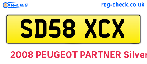 SD58XCX are the vehicle registration plates.