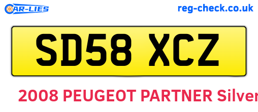 SD58XCZ are the vehicle registration plates.