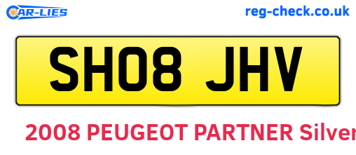 SH08JHV are the vehicle registration plates.