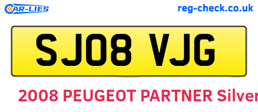 SJ08VJG are the vehicle registration plates.