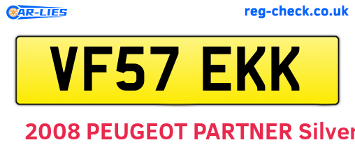 VF57EKK are the vehicle registration plates.