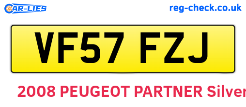VF57FZJ are the vehicle registration plates.