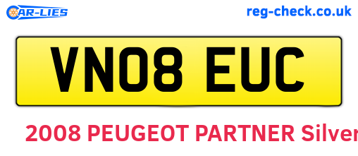 VN08EUC are the vehicle registration plates.