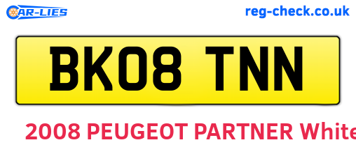 BK08TNN are the vehicle registration plates.