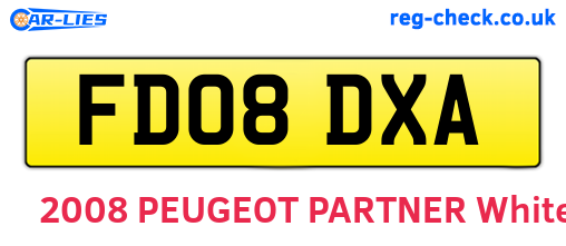 FD08DXA are the vehicle registration plates.