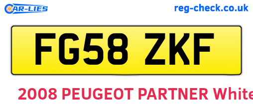 FG58ZKF are the vehicle registration plates.