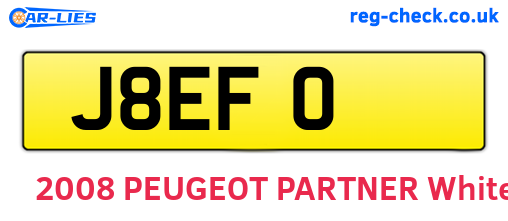 J8EFO are the vehicle registration plates.