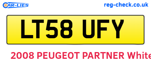 LT58UFY are the vehicle registration plates.