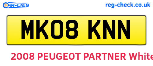 MK08KNN are the vehicle registration plates.