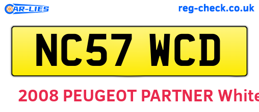 NC57WCD are the vehicle registration plates.