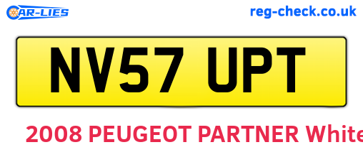 NV57UPT are the vehicle registration plates.