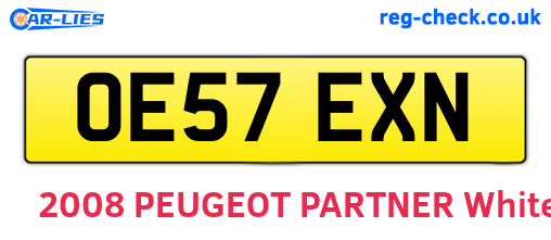 OE57EXN are the vehicle registration plates.