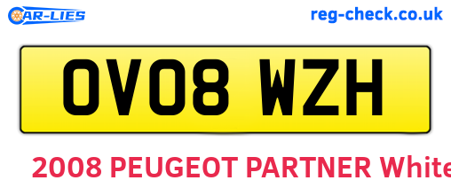 OV08WZH are the vehicle registration plates.