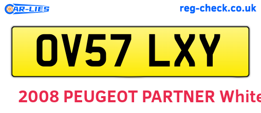 OV57LXY are the vehicle registration plates.