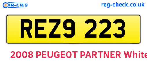 REZ9223 are the vehicle registration plates.