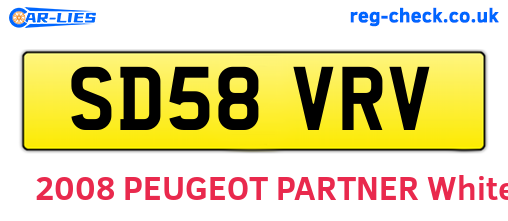 SD58VRV are the vehicle registration plates.