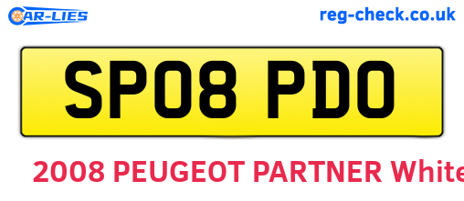 SP08PDO are the vehicle registration plates.