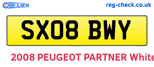 SX08BWY are the vehicle registration plates.