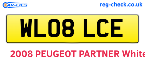 WL08LCE are the vehicle registration plates.