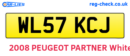 WL57KCJ are the vehicle registration plates.