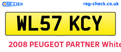 WL57KCY are the vehicle registration plates.