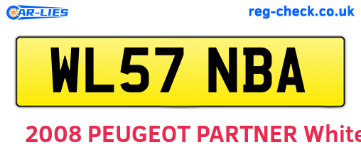 WL57NBA are the vehicle registration plates.