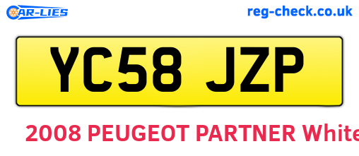 YC58JZP are the vehicle registration plates.