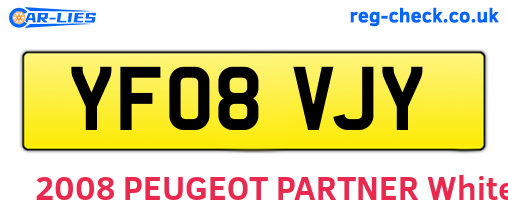 YF08VJY are the vehicle registration plates.
