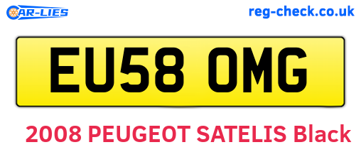 EU58OMG are the vehicle registration plates.