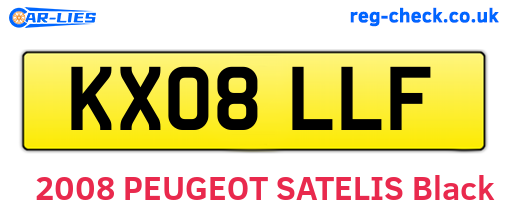 KX08LLF are the vehicle registration plates.