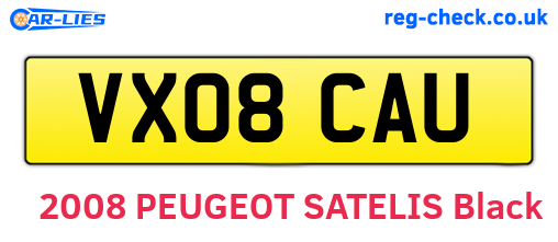 VX08CAU are the vehicle registration plates.