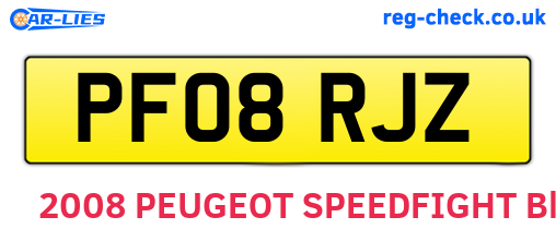 PF08RJZ are the vehicle registration plates.