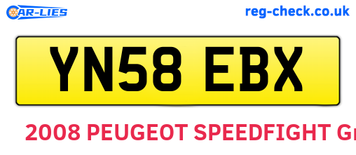 YN58EBX are the vehicle registration plates.