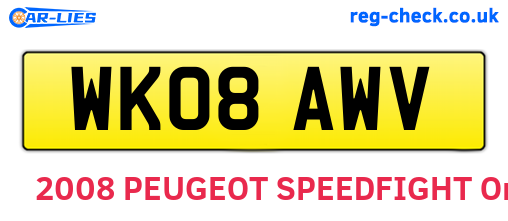 WK08AWV are the vehicle registration plates.