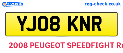 YJ08KNR are the vehicle registration plates.