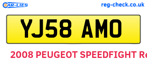 YJ58AMO are the vehicle registration plates.
