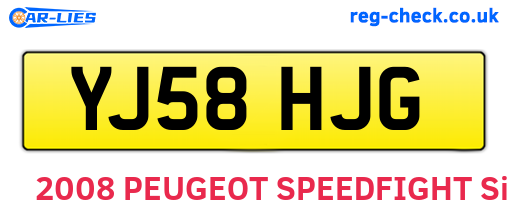 YJ58HJG are the vehicle registration plates.