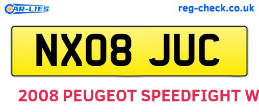 NX08JUC are the vehicle registration plates.