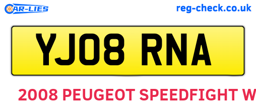 YJ08RNA are the vehicle registration plates.