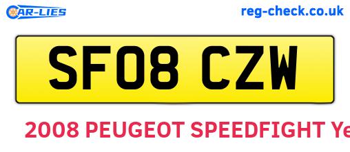 SF08CZW are the vehicle registration plates.