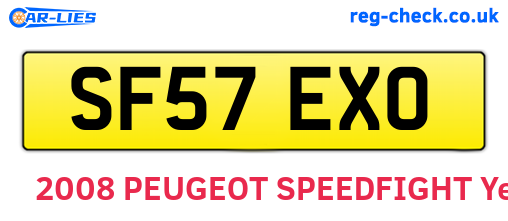 SF57EXO are the vehicle registration plates.
