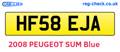 HF58EJA are the vehicle registration plates.