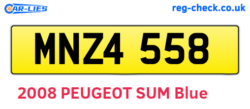 MNZ4558 are the vehicle registration plates.