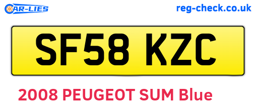 SF58KZC are the vehicle registration plates.