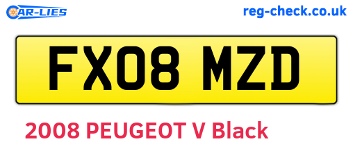FX08MZD are the vehicle registration plates.