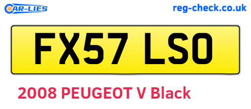 FX57LSO are the vehicle registration plates.