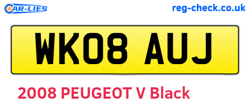 WK08AUJ are the vehicle registration plates.
